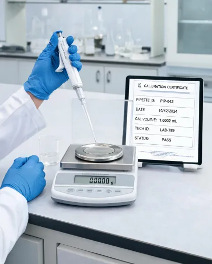 Calibration team with pipette station